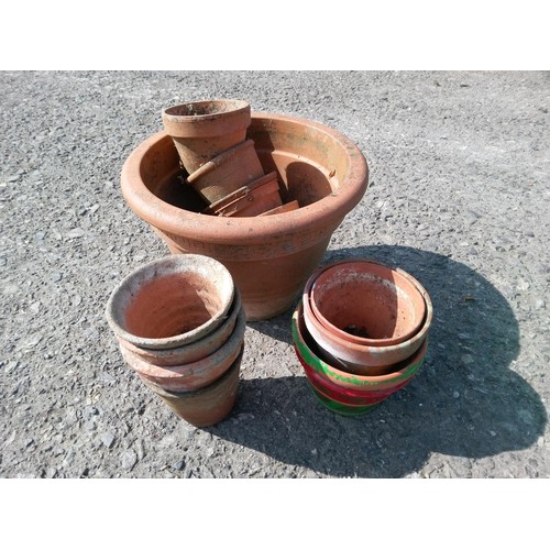 63 - A Selection of Terracotta Pots.