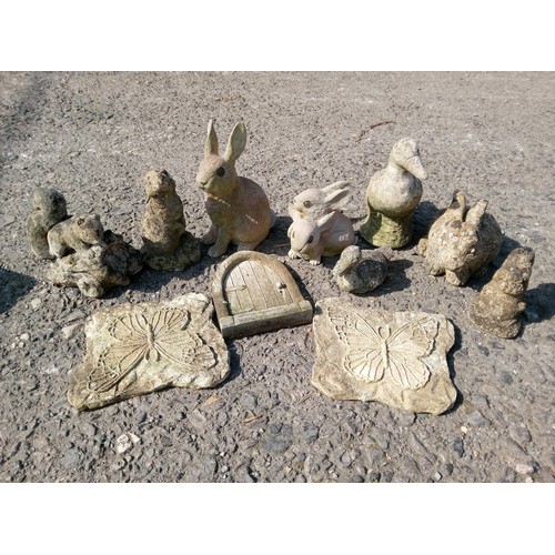 64 - A Selection of Concrete and Resin Garden Ornaments.