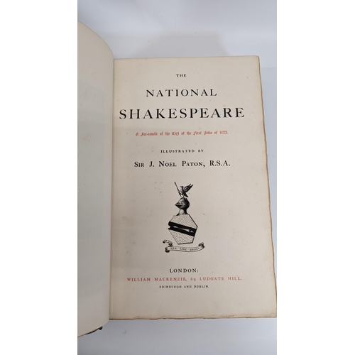 353 - National Shakespeare, a facsimilie of the text of the first Folio of 1623. Illustrated by Sir J Noel... 