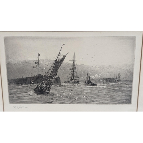 822F - A Signed Etching of Fishing Boats by Noted Artist William L Wyllie.
40 x 28cm In Frame.