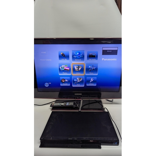 1220 - A Panasonic 3D Blu Ray Player Model SA-BTT270 (no remote). (TV Shown in Picture not included).