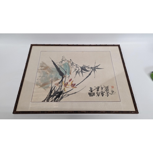 668 - A Pair of Chinese Watercolour Paintings. 59 x 44cm In Frame.