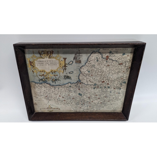 670 - An Antique Map of Somerset in Tray.