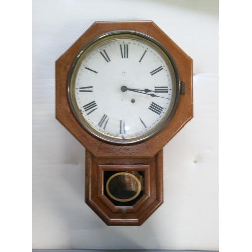 411 - A Vintage Wall Clock with USA Initialled on the face.