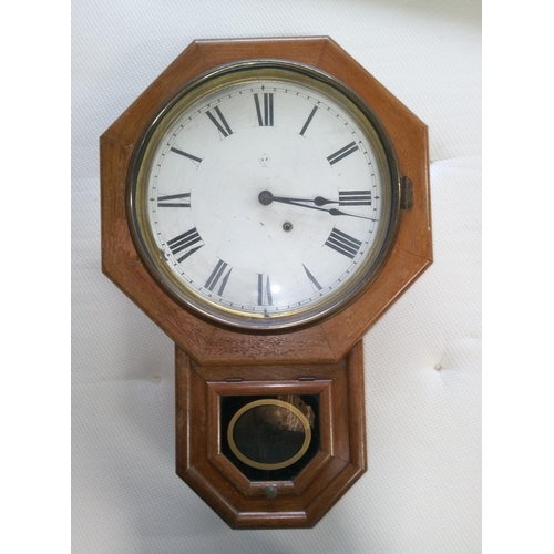 411 - A Vintage Wall Clock with USA Initialled on the face.