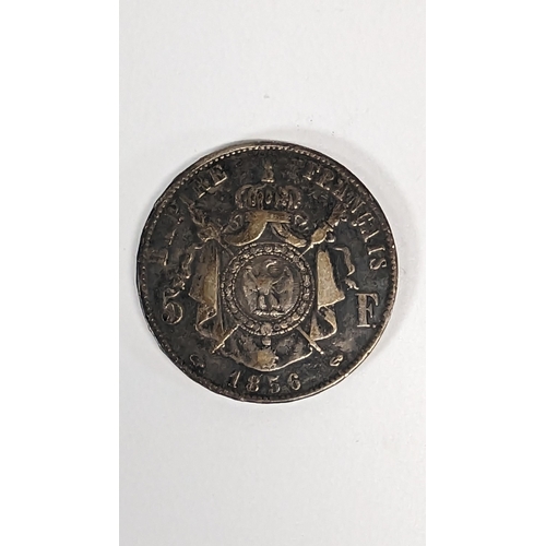 575A - An 1856 Napoleon III 5 Franc Silver Coin.