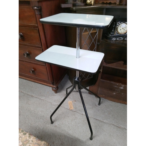 620 - Vintage Adjustable 2 Tier Table by Elegand Products  in Canvas Bag.