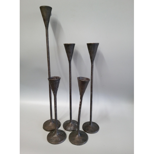 1263 - 5 Metal Candlesticks.