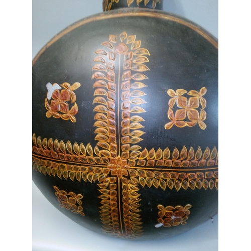 438 - A Large Rajathani Oil Pot, Hand Painted.