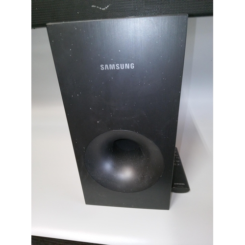 182B - A Samsung HW-K430 Sound Bar, Bass Speaker, Leads and Instructions.