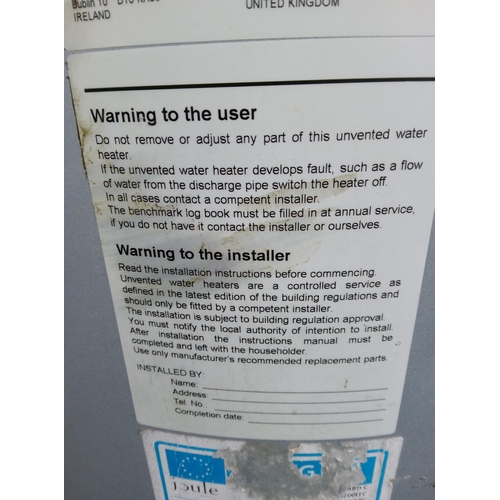 110D - A Stainless Steel Hot Water Immersion Heater Tank. 
200 Ltrs, Technical Information as Pictured.