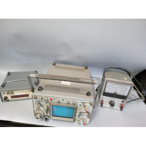 126A - Leader LBO-524 Oscilloscope Meteor 1500 Frequency Counter and Leader LMV-87A Millivoltmeter.