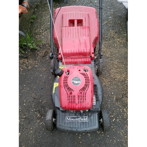 61D - Mountfield Mower (Petrol) with Grass Box. Seen Running.