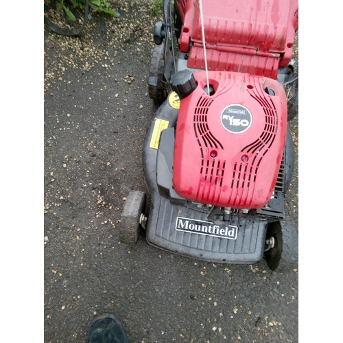 61D - Mountfield Mower (Petrol) with Grass Box. Seen Running.