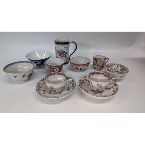 655 - An Assortment of Hand Painted Chinese Cups and Saucers etc.