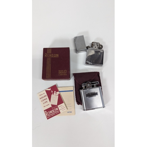 1221 - A Vintage Ronson and a Zippo Lighter.