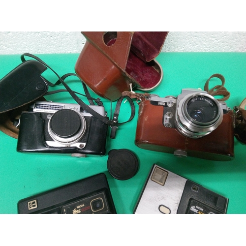 219A - Selection of Assorted Cameras including Minolta, Edixa Reflex and Kodak Disc Cameras x2.