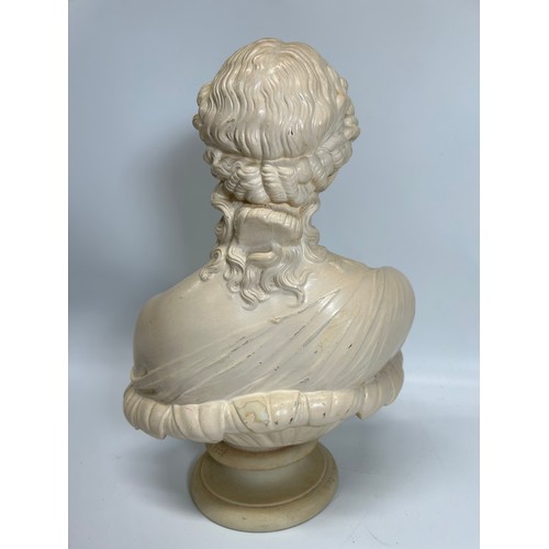 446 - Bust of a Young Lady. 33cm H x 26cm W x 16cm D.