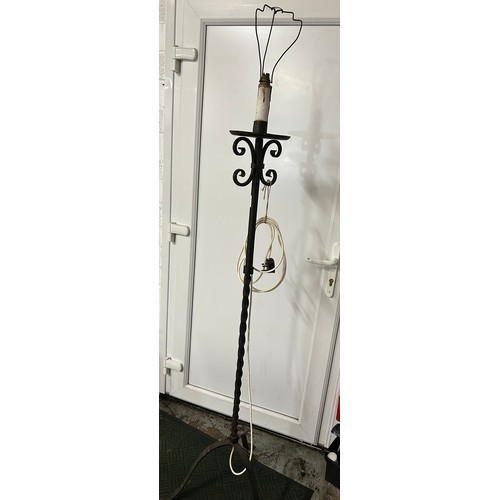 592 - Wrought Iron Standard Lamp 180cm.