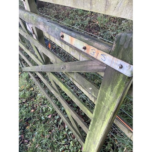 315 - 12ft timber field gate- used