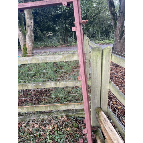 333 - Pair of box profile gate frames- 2150mm x 2 gates (1950 height)