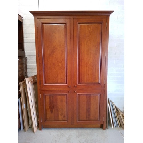 363B - A Large Freestanding Hardwood Closet, handmade by Chalon. 230cm H x 135cm. Has a selection of basket... 