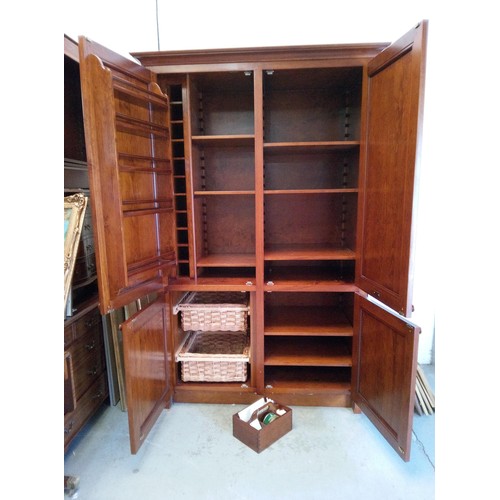 363B - A Large Freestanding Hardwood Closet, handmade by Chalon. 230cm H x 135cm. Has a selection of basket... 