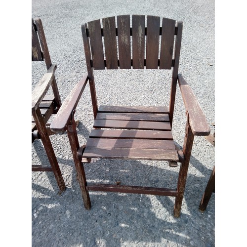 1266 - 4 x Hard Wood Folding Chairs.