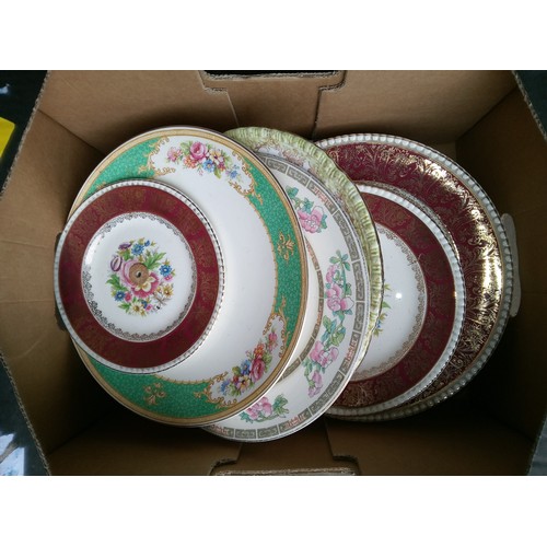 254C - A Selection of China Plates and Cake Stand Solianware , Dutchess , indian tree etc.