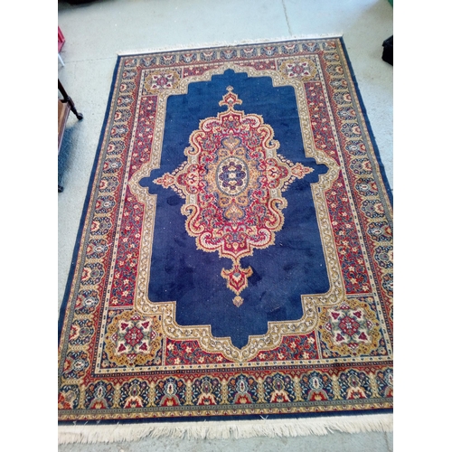 279 - Large Blue Rug with Tassles, 295cm L x 200cm W.