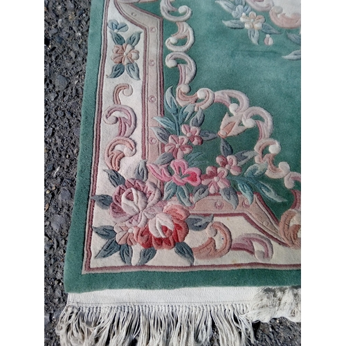 280 - 100% Wool Chinese Rug with Floral Design, 205cm x 123cm.