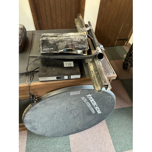 715 - Fortec star motorised digital satellite receiver with dish and poles