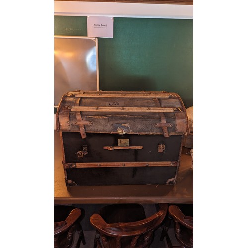 635 - Antique Trunk- Leather (L)