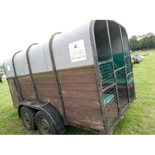 214 - Twin Wheel Cattle Trailer- Converted for shoot. Shoot Trailer/Beaters Trailer with Bench Seating