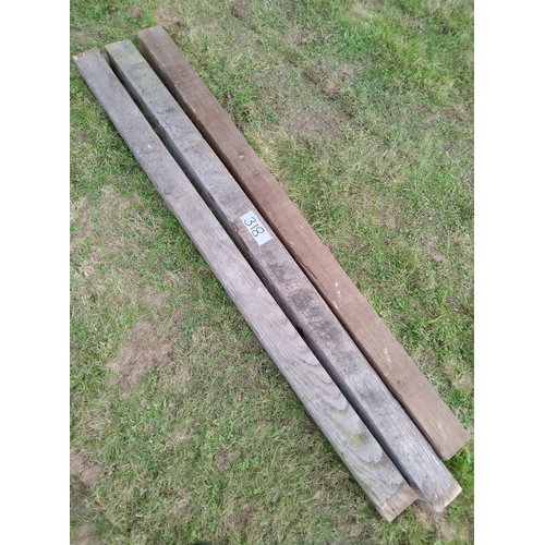 318 - Timber Posts x 3 1.8 mtrs x 4 inch