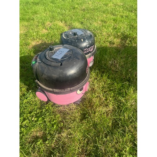 147 - Hetty hoovers x 2 (1 working, 1 spares) No hoses/attachments