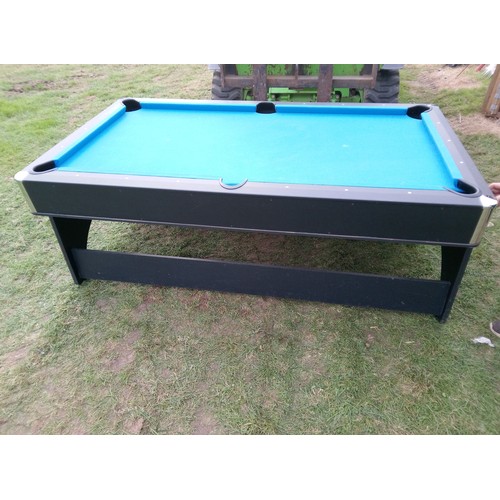 606 - Pool Table and Air Hockey Table - Top Flips to change games. Comes with Cues, Balls