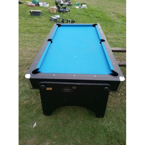 606 - Pool Table and Air Hockey Table - Top Flips to change games. Comes with Cues, Balls