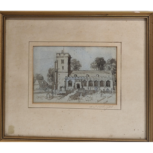 213B - A Vintage Watercolour of Bromham Church