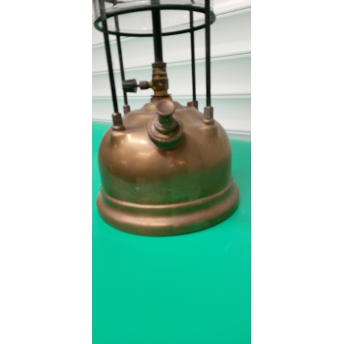 702 - Brass Paraffin Lantern with Glass in Tact