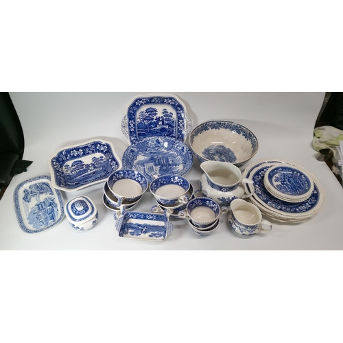 709 - Selection of Blue and White China Dinner Plates including Spode, Adams, Abbey and More