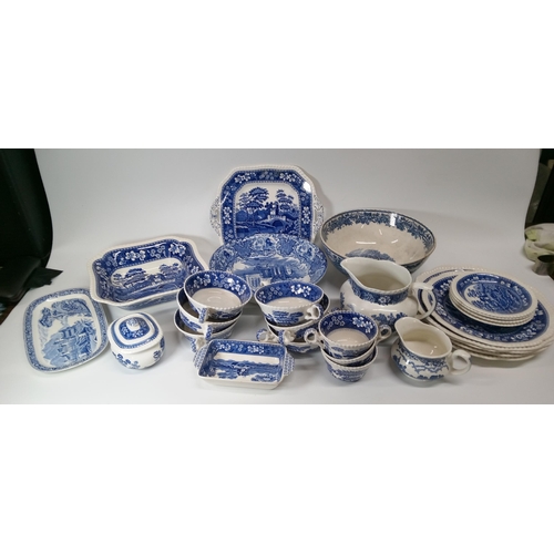 709 - Selection of Blue and White China Dinner Plates including Spode, Adams, Abbey and More