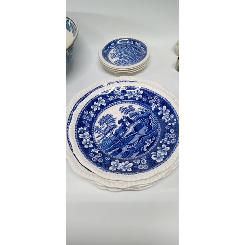 709 - Selection of Blue and White China Dinner Plates including Spode, Adams, Abbey and More