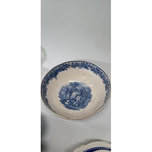 709 - Selection of Blue and White China Dinner Plates including Spode, Adams, Abbey and More