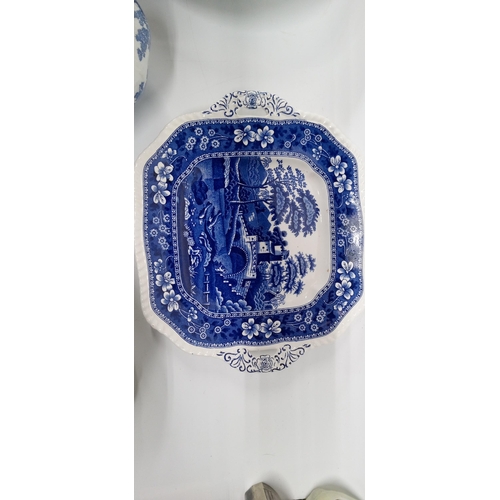 709 - Selection of Blue and White China Dinner Plates including Spode, Adams, Abbey and More