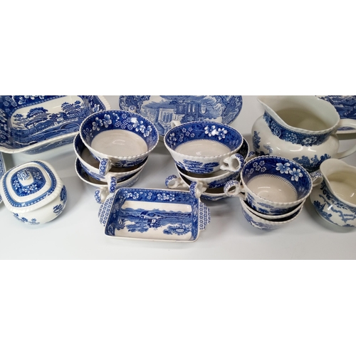 709 - Selection of Blue and White China Dinner Plates including Spode, Adams, Abbey and More