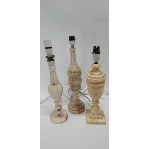 710 - 3 x Marble Lamp Bases