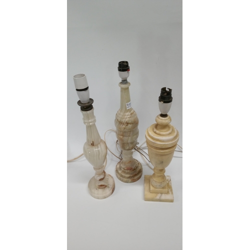 710 - 3 x Marble Lamp Bases