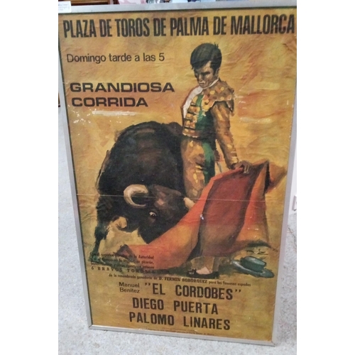 711 - A Vintage Bull Fighting Poster 87cm x 56cm