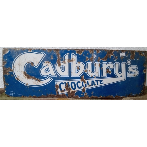 478 - A Blue Vintage Cadburys Metal Sign. 90 x 30 cm.
